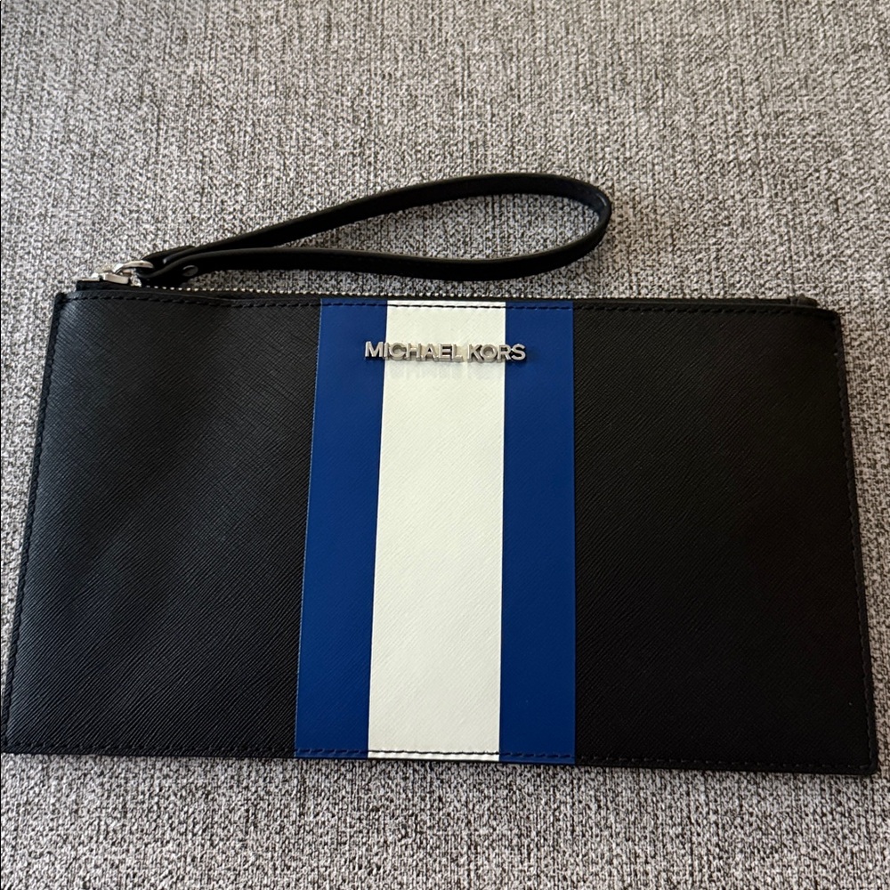 Michael Kors Black and Blue Wristlet